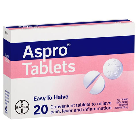 aspro clear pain relief 20 tablets