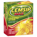 lemsip max cold & flu lemon hot drink 10 sachets