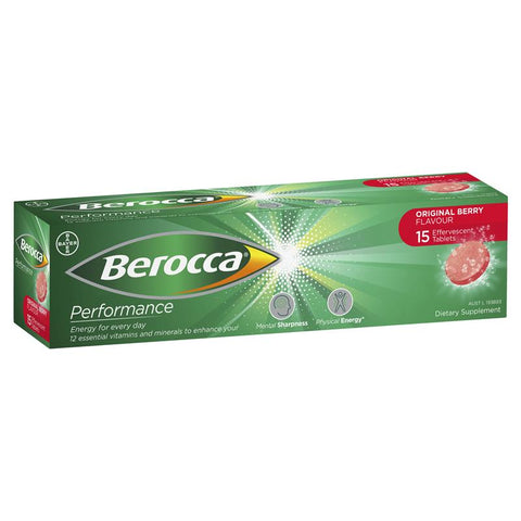 berocca energy vitamin original berry effervescent tablets 15 pack