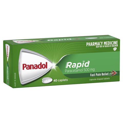 panadol rapid paracetamol pain relief 500mg 40 caplets