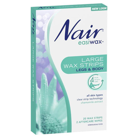 nair easiwax wax strips 20 large