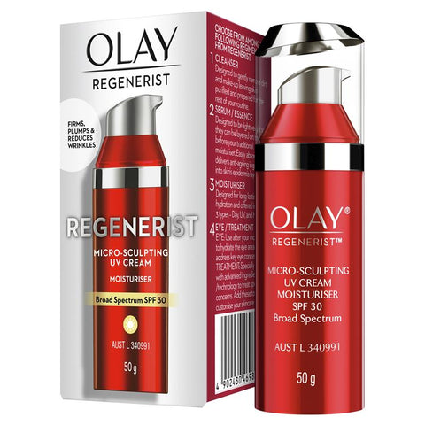 olay regenerist micro-sculpting uv cream moisturiser spf30 50g