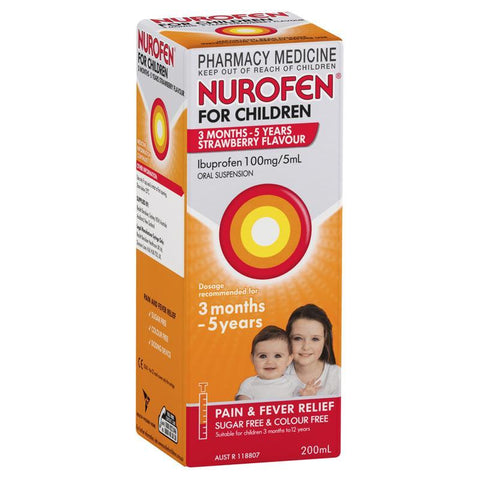 nurofen for children ibuprofen 3 months - 5 years strawberry 200ml