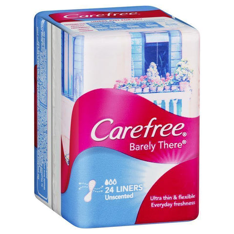 carefree barely there liners unscented 24 pack