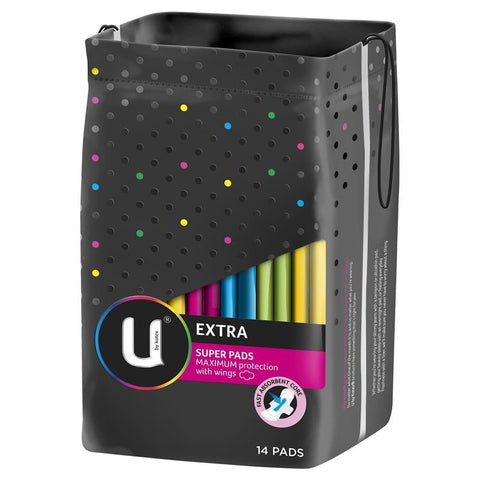 u by kotex super wing maxi pads 14