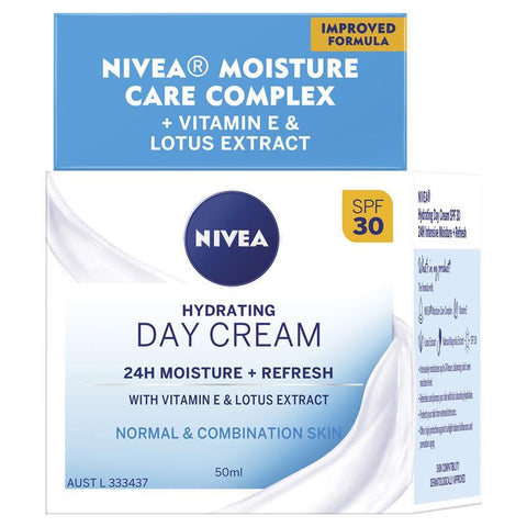 nivea hydrating day cream normal combination skin spf30 50ml