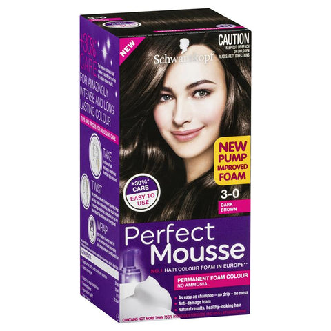schwarzkopf perfect mousse 3-0 dark brown