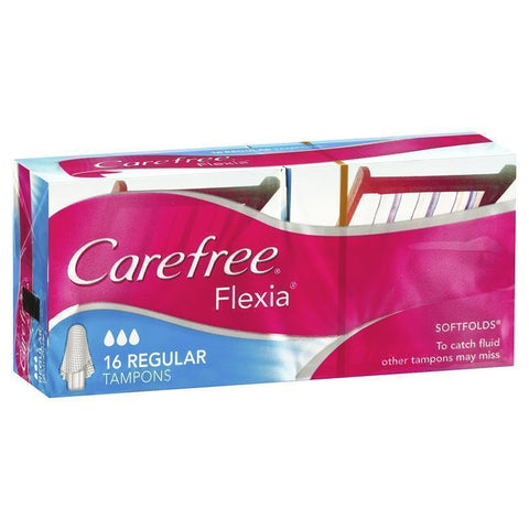 carefree flexia tampons regular 16 pack