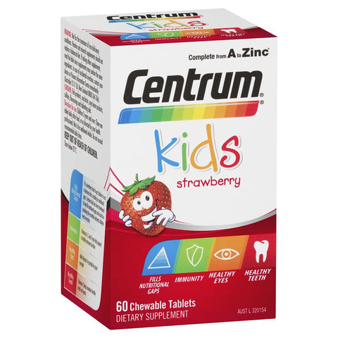 centrum kids multi vitamin 60 strawberry tablets