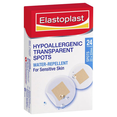 Elastoplast Hypoallergenic Transparent Spots Water-Repellent 24 Pack