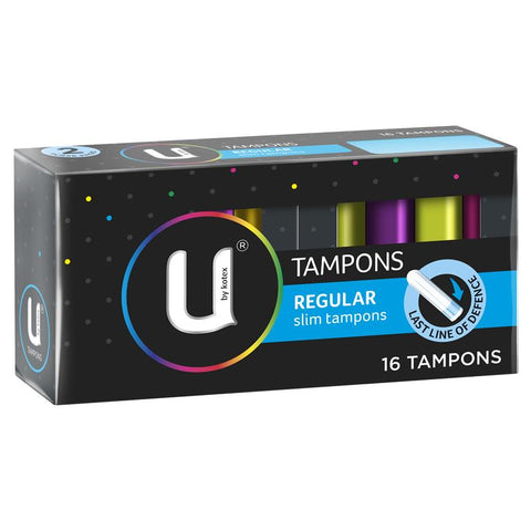 u by kotex tampons regular 16