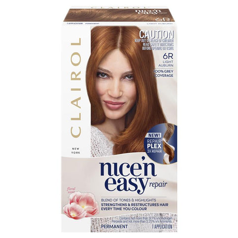 clairol nice & easy repair 6r light auburn