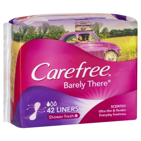carefree barely there liners shower fresh scent 42 pack