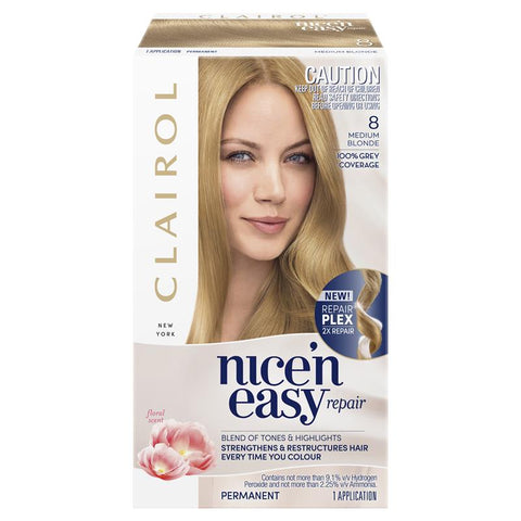 clairol nice & easy repair 8a medium ash blonde
