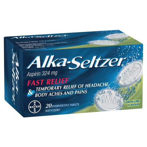 alka-seltzer lemon-lime effervescent tablets 20 pack