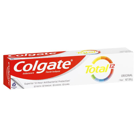 colgate total original antibacterial and fluoride toothpaste 200g