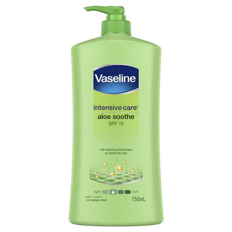vaseline intensive care body lotion aloe soothe 750ml
