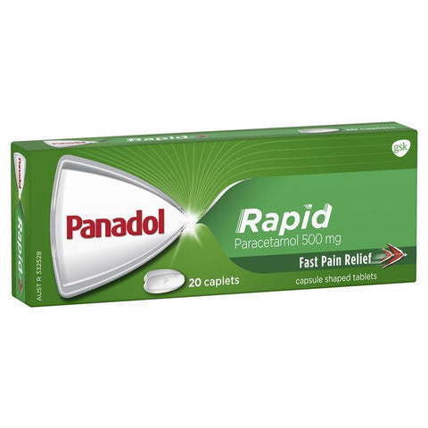 panadol rapid paracetamol pain relief 500mg 20 caplets