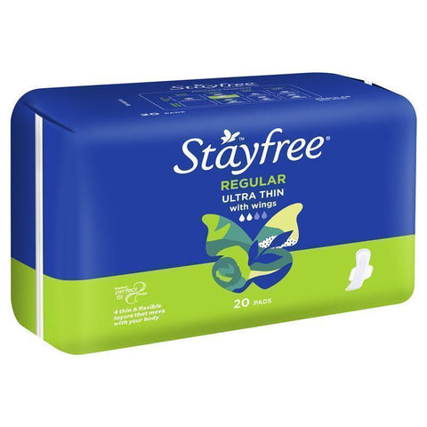 stayfree ultrathin regular pads with wings 20 pack