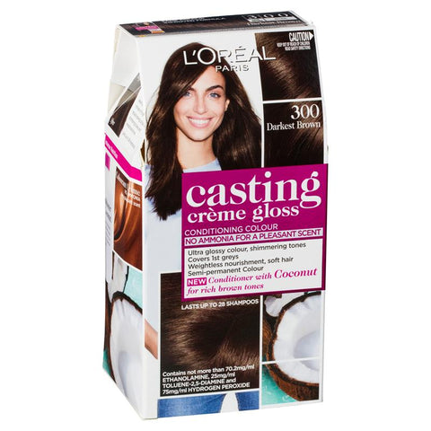 l'oreal paris casting creme gloss semi-permanent hair colour - 300 darkest brown (ammonia free)