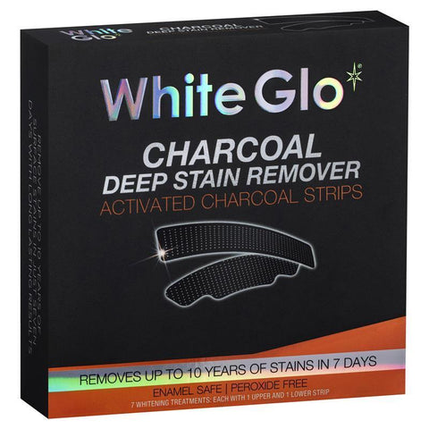 white glo charcoal deep stain remover strips 7 pack