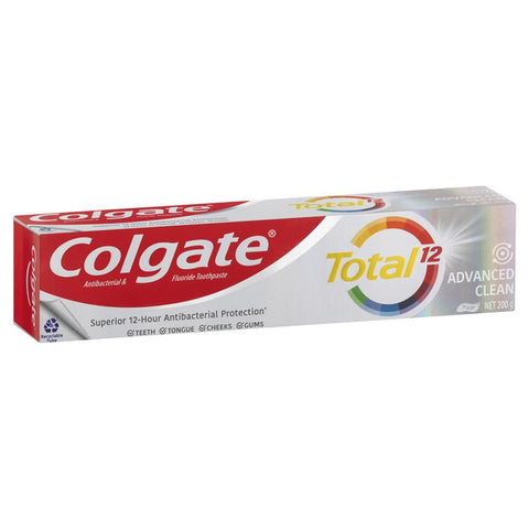 colgate total advanced clean antibacterial fluoride toothpaste 200g