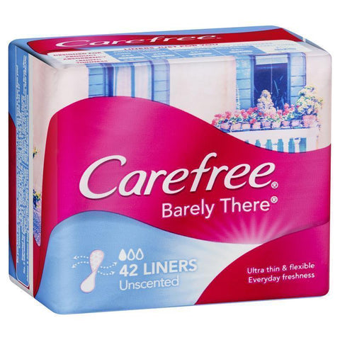 carefree barely there liners unscented 42 pack