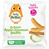 baby bellies organic baby snacks apple & cinnamon puffs 12g
