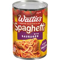 wattie's spaghetti with sausages 420g
