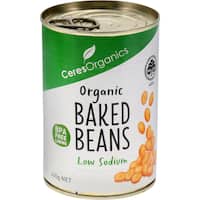 ceres organics baked beans low salt in tomato sauce 400g