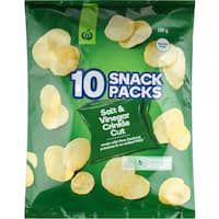 countdown potato chips salt vinegar crinkle cut 180g 10pk