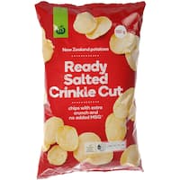 countdown potato chips ready salted crinkle cut 150g