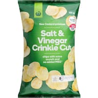countdown potato chips salt vinegar crinkle cut 150g