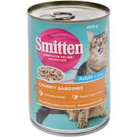 smitten adult cat food chunky sardines 400g