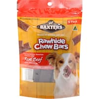 baxters beef rawhide chew bars  5pk