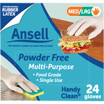 Ansell Handy Clean Powder Free Multi-Purpose Disposable Gloves 24pk