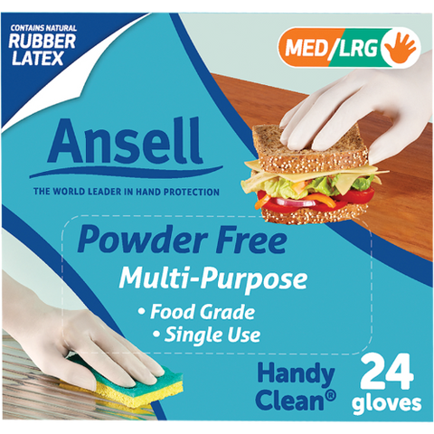 Ansell Handy Clean Powder Free Multi-Purpose Disposable Gloves 24pk