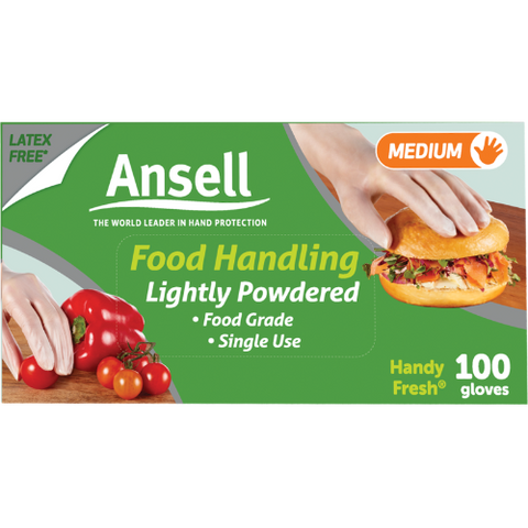 Ansell Food Handling Medium Disposable Gloves 100pk