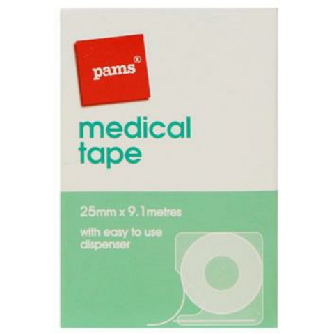 Pams Medical Tape 25mm with Dispenser ea