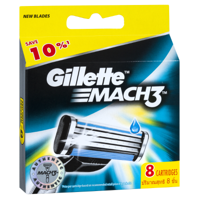 Gillette Mach 3 Razor Cartridges 8ea