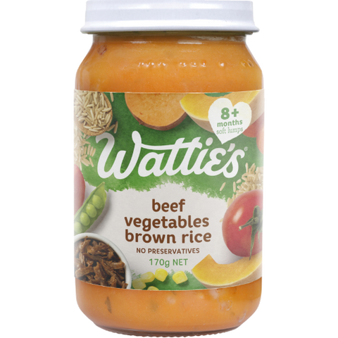 Wattie's For Baby Beef Vegetables Brown Rice 8+ Months Soft Lumps 170g