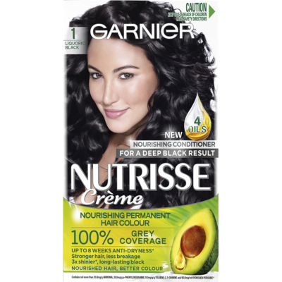 Garnier Nutrisse 1 Liquorice Black Hair Colour ea