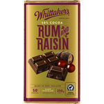 Whittaker's Rum & Raisin 50% Cocoa Dark Chocolate Block 250g