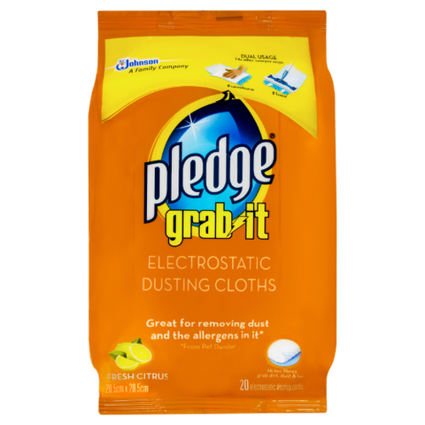 Pledge Grab It Fresh Citrus Electrostatic Dusting Cloths 20pk