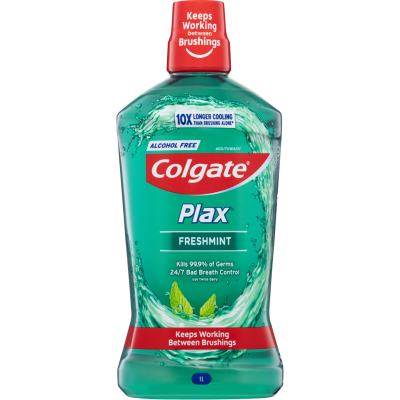 Colgate Plax Freshmint Alcohol Free Mouthwash 1l
