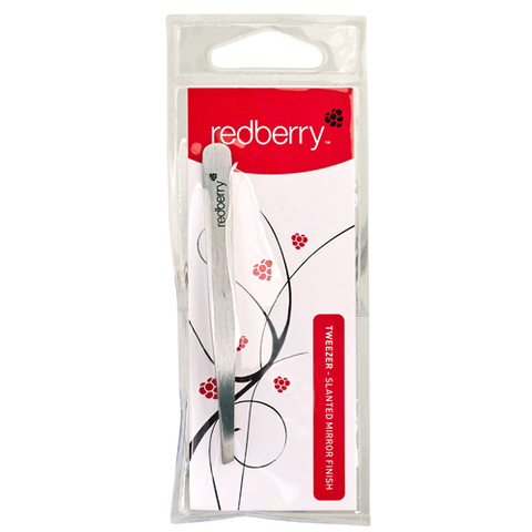 Redberry Mirror Finish Slanted Tweezer ea