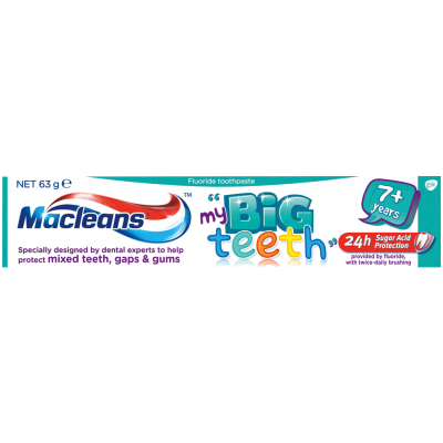 Macleans Big Teeth 7+ Years Sugar Free Toothpast 63g