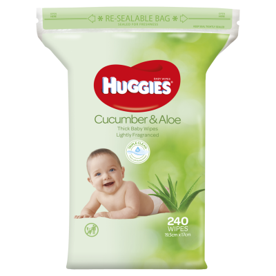 Huggies Cucumber & Aloe Baby Wipes 240pk