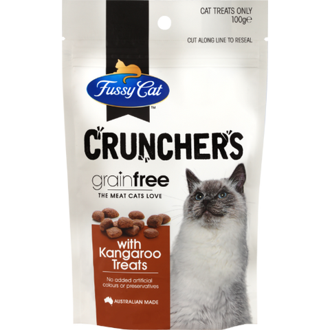 Fussy Cat Crunchers Grainfree Kangaroo Cat Treats 100g