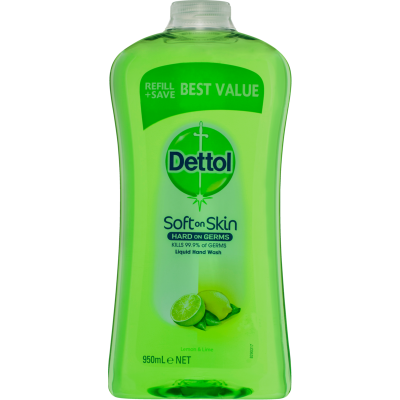 Antibacterial Lemon & Lime Liquid Hand Wash Refill 950ml